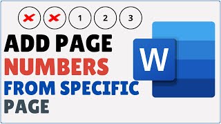 How to Insert Page Number in Word from Specific Page [upl. by Clevie]