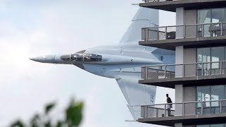 Crazy fighter jet pilot low pass between Australian city buildings [upl. by Greyson121]