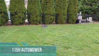 115H Husqvarna Automower Mowing After Install [upl. by Nnanerak]