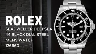 Rolex Seadweller Deepsea 44 Black Dial Steel Mens Watch 126660 Review  SwissWatchExpo [upl. by Hpsoj]