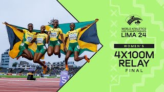 Jamaica 🇯🇲 rule womens 4x100m final  World Athletics U20 Championships Lima 2024 [upl. by Ikram736]