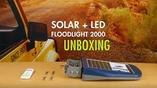 Solar LED Floodlight  Street Light UnBoxing  Solar  LED Floodlight 1600 by Wagan Tech item 8586 [upl. by Adnovoj]