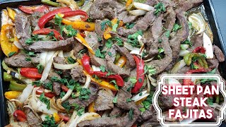 Pan steak fajitas فاهيتا اللحم فى الفرن dinner fajita [upl. by Vories325]