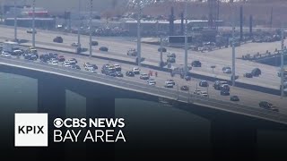 Watch Bay Bridge crash scene where driver jumped into San Francisco Bay [upl. by Borszcz]