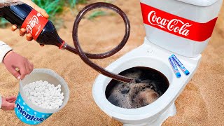 DIY Coca Cola and Mentos vs Toilet  Best Experiments and Tests [upl. by Adliwa]