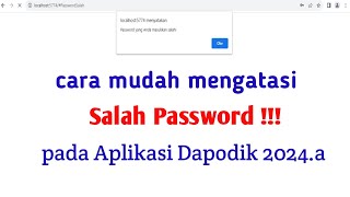 DAPODIK 2024a  MENGATASI SALAH PASSWORD LOGIN DAPODIK 2024a [upl. by Berhley]