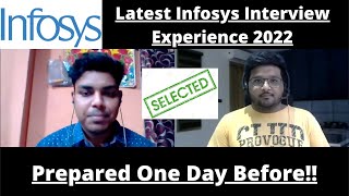 Infosys Interview Experience 2022  Prepared in Just 1 Day 😱  Interview Questions 🔥🔥 [upl. by Siroval3]