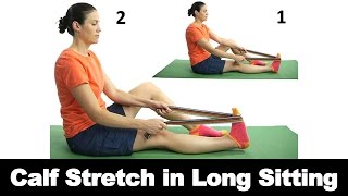 Calf Stretch in Long Sitting  Ask Doctor Jo [upl. by Ahsiet]