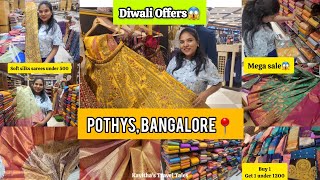 Diwali Shopping🥳🧿🔥🧨Pothys📍buy1 get1 Pattu Sarees😱🫴Combo prices🤘Starting from Rs 500😱🧿Mega offer🥳🥳 [upl. by Sopher307]