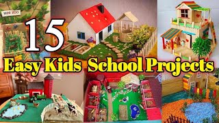 School Project Ideas For Kids  Park Model  House Model  How to make School Project diycrafts [upl. by Eikciv]