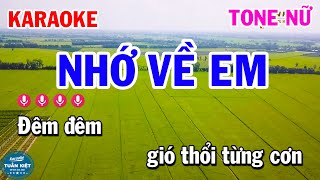 Karaoke Nhớ Về Em Tone Nữ Fm Ngọc Sơn [upl. by Marje]