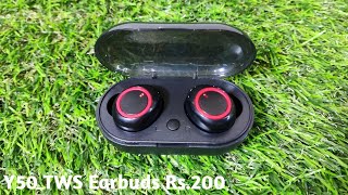 Y50 True Wireless Bluetooth Earphone  Y50 Tws Bluetooth Earbuds Review [upl. by Mercado477]