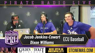 ICYMI ECU Baseball’s Jacob JenkinsCowart amp Dixon Williams joined Pirate Radio LIVE in studio [upl. by Procora]