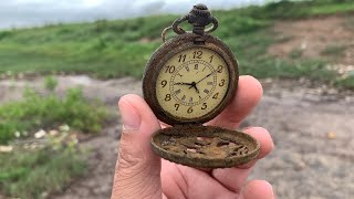 Restoration vintage pocket watch  Restore Old mechanical watches [upl. by Yelekalb]