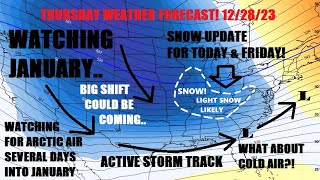 Watching January for significant changes snow update for today amp Friday Active storm track [upl. by Drarig916]