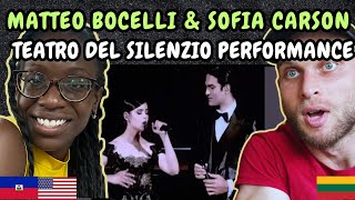 REACTION TO Matteo Bocelli amp Sofia Carson  Live Performance 1572024 Teatro Del Silenzio [upl. by Nylinej898]