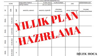 TABLO OLUŞTURMA  EXCEL YILLIK PLAN HAZIRLAMA [upl. by Mastat]