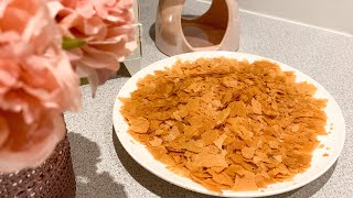 How to make Feuilletine flakes ASMRhomemade Feuilletine  lacy crepesPailleté English subtitles [upl. by Oleic]