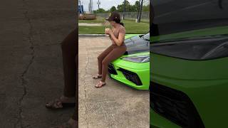 Gold Digger Sits on super Car and this Happens c8 lamborghini automobile ferrari [upl. by Aiekahs123]