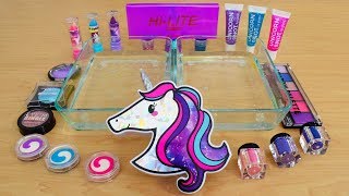 Unicorn  Mixing Makeup Eyeshadow Into Slime Special Series 144 Satisfying Slime Video [upl. by Jennine321]