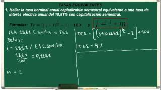 Conversión de Tasa Efectiva a Nominal Ejercicio 35 [upl. by Gustin531]