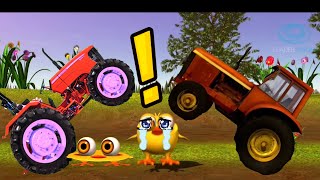 El Pollito Pio 🆚 Dos Tractores El Diferentes con Diferentes Efectos Coloridos 🐤🛻🚜 [upl. by Rae]