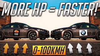 BMW 3 SERIES 335i N54 Stock Vs MHD Stage 1 How much faster 0100kmh 060mph [upl. by Pren]