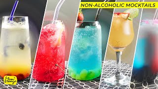 5 NonAlcoholic Mocktail Drinks  Recipe By Yum Lounge [upl. by Goff]