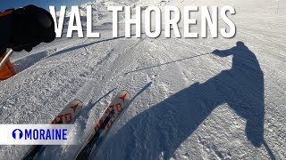 Skiing blue piste Moraine in Val Thorens Les 3 Vallées [upl. by Willette]