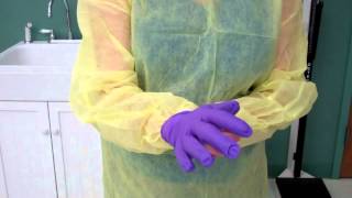 CNA Essential Skills  Donning and Removing PPE Gown amp Gloves 430 [upl. by Labaw]