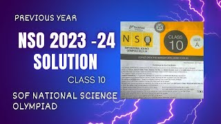 NSO 2023  24 Solution Class 10  SOF National Science Olympiad Previous year [upl. by Giannini]