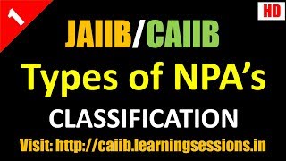 Non Performing Assets Classification Provisioning and important Concepts JAIIB CAIIB [upl. by Eirak]