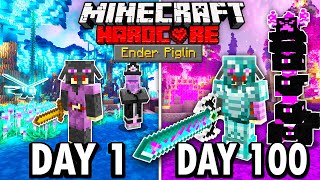 I Survived 100 Days as an ENDER PIGLIN in Hardcore Minecraft Here’s What Happened [upl. by Aketahs850]