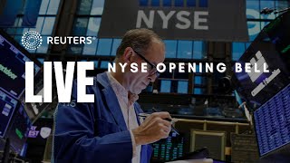 LIVE New York Stock Exchange opening bell begins the days trading [upl. by Anala]