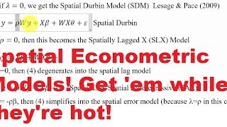 Overview of Spatial Econometric Models [upl. by Nataline]