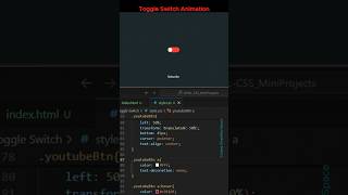 Toggle Switch Animation css html tutorial project shorts [upl. by Trev]