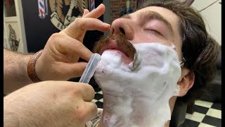 ASMR BARBER BEARDCUT • 1year beard sacrificed for the Asmr family [upl. by Rehsu]