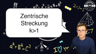 Zentrische Streckung Konstruktion mit einem Streckfaktor größer als 1 Mathematik Klasse 9 [upl. by Eynttirb906]