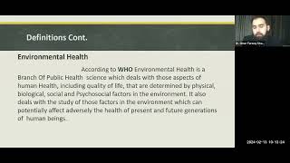 Environmental Health Impact of environmental factors on Human health by Dr Omer Farooq K [upl. by Yojenitsirk]