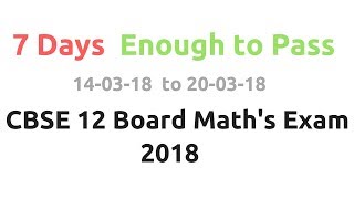 7 Days are enough to Pass CBSE Maths Board exam [upl. by Georgia]