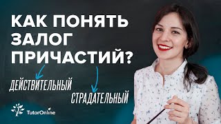 Залог причастий действительный и страдательный  TutorOnline [upl. by Silloh]