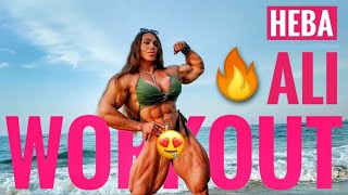 FEMALES BODYBUILDING  HEBA ALI  IFBB MUSCLE  WORKOUT  Hot bodybuilder [upl. by Engleman]