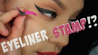 WINGED EYELINER STAMP TESTED for beginners [upl. by Yelyac]