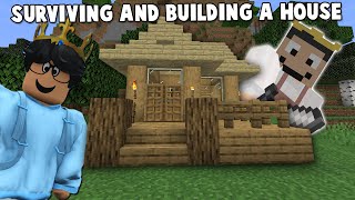 trying to SURVIVE IN MINECRAFT HARDCORE AGAIN and BUILDING A HOUSE [upl. by Azyl]