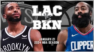 LA Clippers vs Brooklyn Nets Full Game Highlights  Jan 21  2024 NBA Season [upl. by Elkraps105]