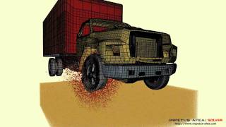 Finite element analysis of a mine exploding under a truck [upl. by Aener]