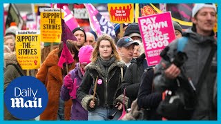 Biggest UK strike in a decade Half a million workers to protest [upl. by Aruol]