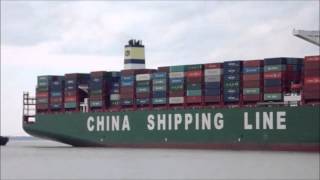 3 of the worlds largest container ships visit Felixstowe 23rd March 2016 [upl. by Naasah725]