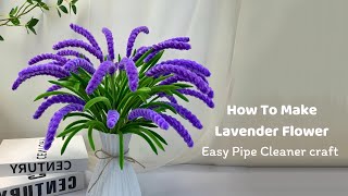 DIY Lavender Flower  how to make lavender flowers with pipe cleaners easily  pipe cleaner tutorial [upl. by Ingvar]