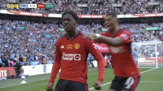 Kobbie Mainoo goal vs Manchester City and Crazy celebration [upl. by Idarb35]